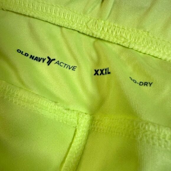 Old Navy Active Men's Neon Yellow Athletic Shorts Gray Stripe - Size 3XL - Picture 7 of 11
